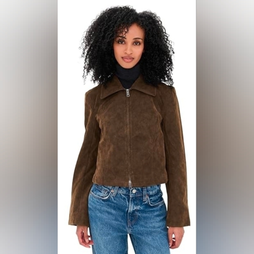 Bernardo Dark Brown Suede Jacket